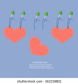 Heart paper flat with pin bord
