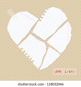heart from paper slices