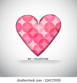 Heart Paper Sticker With Shadow - Be my Valentine vector
