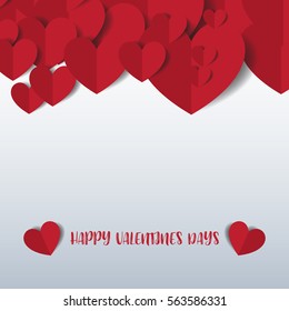 Heart Paper Sticker With Shadow Valentine's day. vector illustration Postcard. vector illustration.