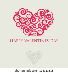 Heart from paper Valentines day card vector background eps 10