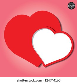 Heart from paper Valentines day card vector