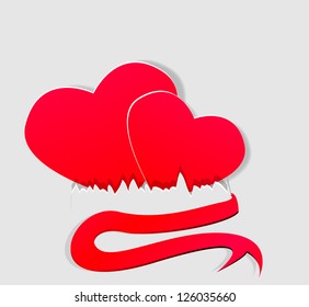 Heart from paper Valentines day card vector background eps 10
