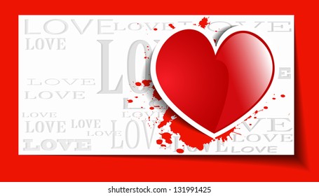 Heart from paper Valentines day card background - vector illustration