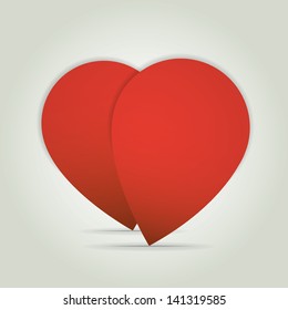 Heart from paper Valentines day card vector background eps 10