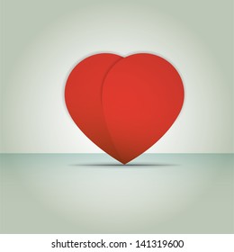 Heart from paper Valentines day card vector background eps 10