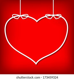 Heart from paper. Valentines day card vector background