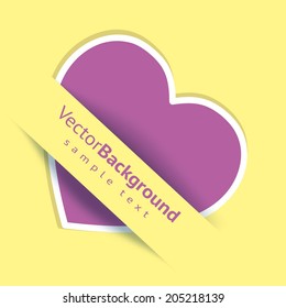 Heart from paper Valentines day card vector background