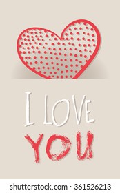 Heart from paper Valentines day card vector background