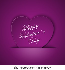 Heart from paper Valentines day card vector background eps 10. vector illustration