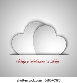 Heart from paper Valentines day card vector background eps 10. vector illustration