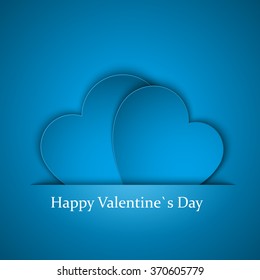 Heart from paper Valentines day card vector background eps 10. vector illustration