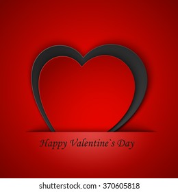 Heart from paper Valentines day card vector background eps 10. vector illustration