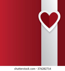Heart from paper Valentines day card vector background eps 10