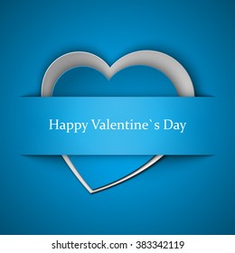Heart from paper Valentines day card vector background eps 10. vector illustration