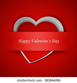 Heart from paper Valentines day card vector background eps 10. vector illustration