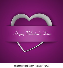 Heart from paper Valentines day card vector background eps 10. vector illustration