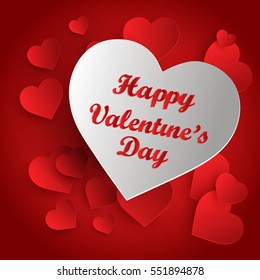 Heart from paper. Valentines day card