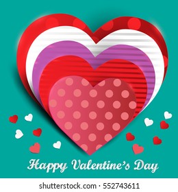 Heart from paper. Valentines day card