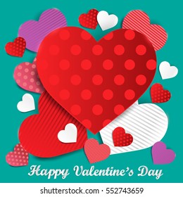 Heart from paper. Valentines day card