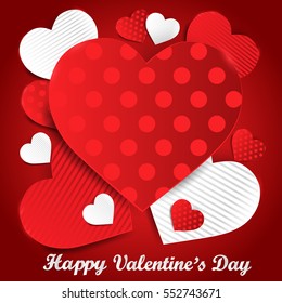 Heart from paper. Valentines day card