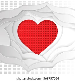 Heart from paper. Valentines day card