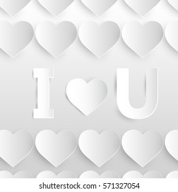 Heart from paper. Valentines day card