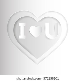 Heart from paper. Valentines day card