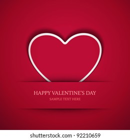 Heart From Paper Valentines Day Card Vector Background Eps 10