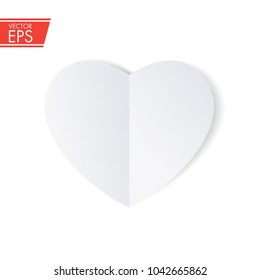 Heart paper vector icon, Love symbol. Valentine's Day sign, emblem isolated on white background. Favorite icon. A sign of love, faithfulness and compassion. Symbol of charity.