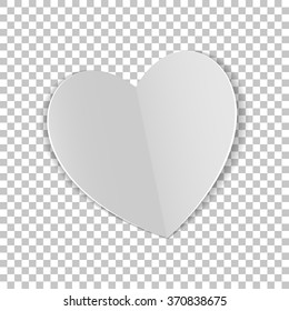 Heart from paper for your signature, isolated stylish vector illustration for web design