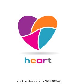 Heart in parts Logo design. Vector illustration 