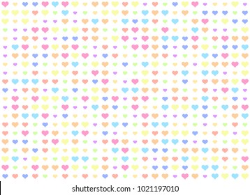 Heart pastel color random color and size background