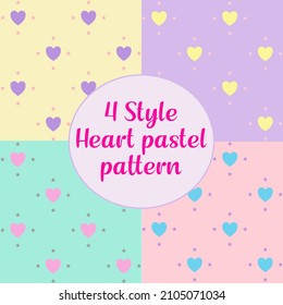 Heart pattern 4 style with pastel background 