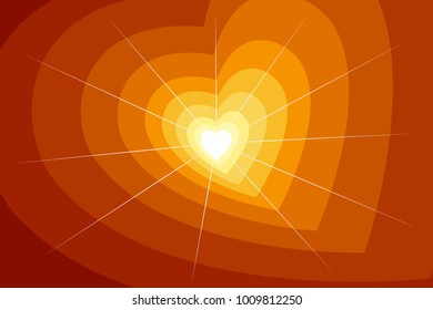 Heart pattern for background. Love symbol in red and yellow colors, Valentine's day. Vector illustration