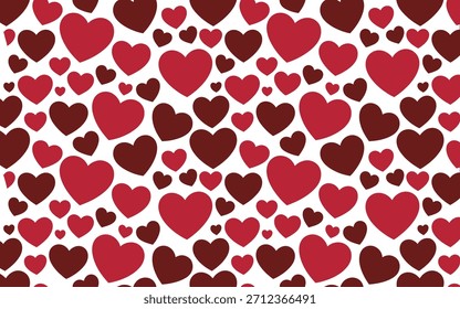 Fondo de patrón de corazón con tonos de rojo para el día de San Valentín