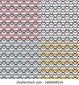 Heart Pattern. Background vector. Vector repeating texture. Background vector can be used for wallpaper, cover fills, web page background, surface textures. Vector linen texture.
