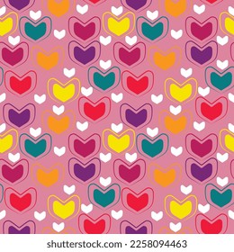 heart pattern beautiful multicolored pink background