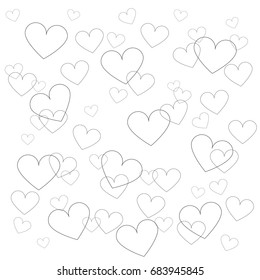 Heart Pattern Big, medium and small in white background