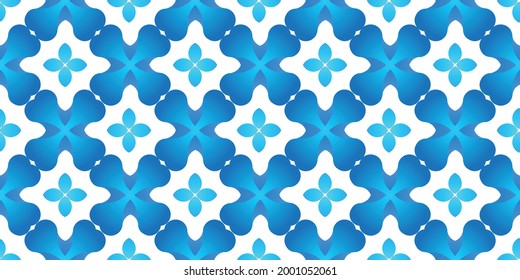 Heart pattern blue gradient background vector illustration