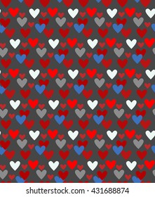 The heart pattern. Bright pattern on a dark background. Background hearts.