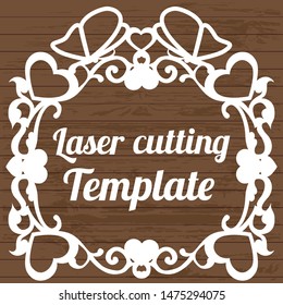 Heart pattern with butterflies for laser cutting