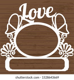 Heart pattern with butterflies for laser cutting