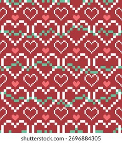 Patrón de corazón en tonos Navidades.