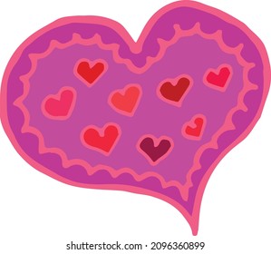 Heart with a pattern, clipart for a holiday, invitation, wedding