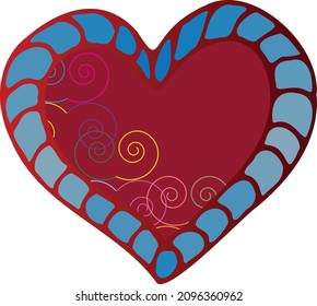Heart with a pattern, clipart for a holiday, invitation, wedding