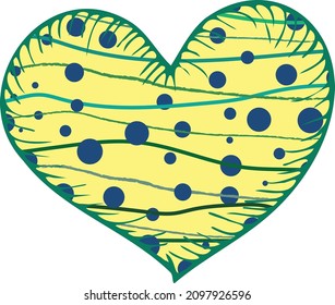 Heart with a pattern, clipart for a holiday, invitation, wedding