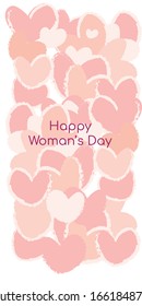 Heart pattern, color pink, wedding celebration, mother day, woman's day, march 8, vector design.