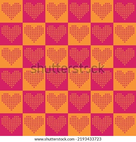 Heart pattern. cross stitch embroidery
