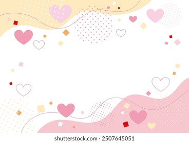 Heart pattern and curve background, vector illustration